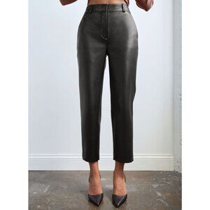 Babaton Black High Rise Faux Leather Straight-Leg Pants Women's Size 4